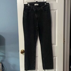 ABERCROMBIE & FITCH The '90s Slim Straight Hi-Rise Black Jeans Size32/14 ( F-17)